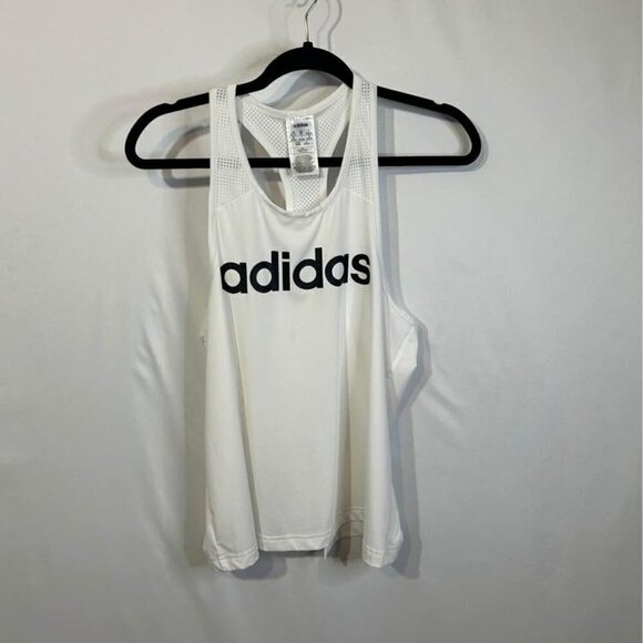 Woman’s Adidas workout tank with open back. Black and white. Size M. New conditi - Picture 1 of 8